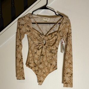 Tan Long Sleeve Bodysuit